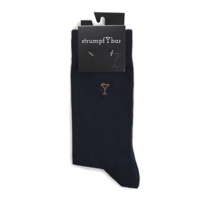 Strumpfbar Cotton Libre Marine Blau/Cognac Schlussverkauf
